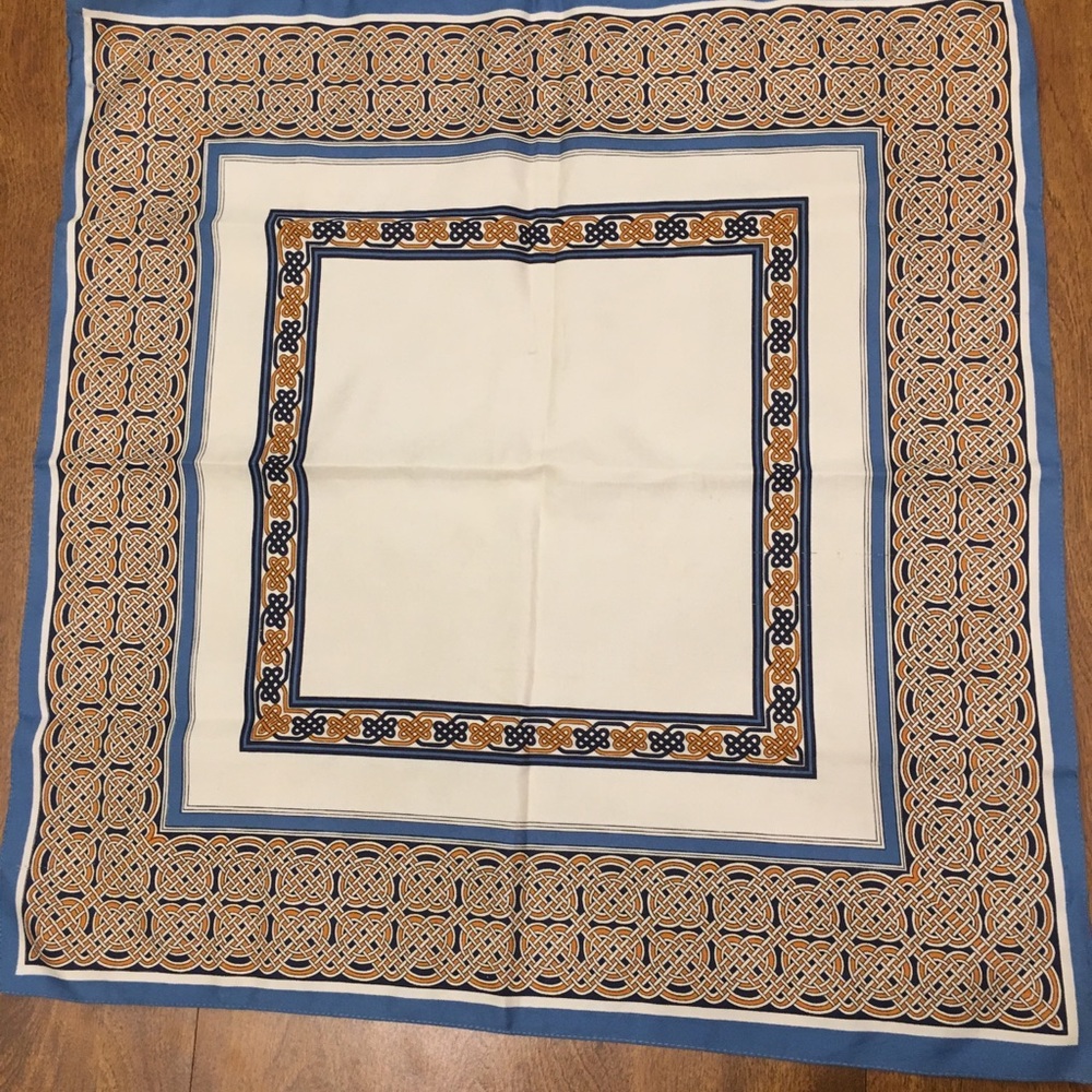 Scarf - Blue, Gold, Cream